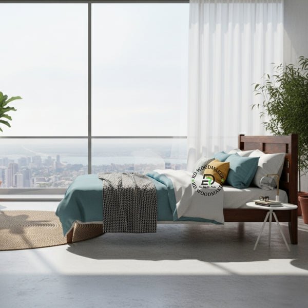 CLASSIC GEOMETRIC PANEL WOODEN BED