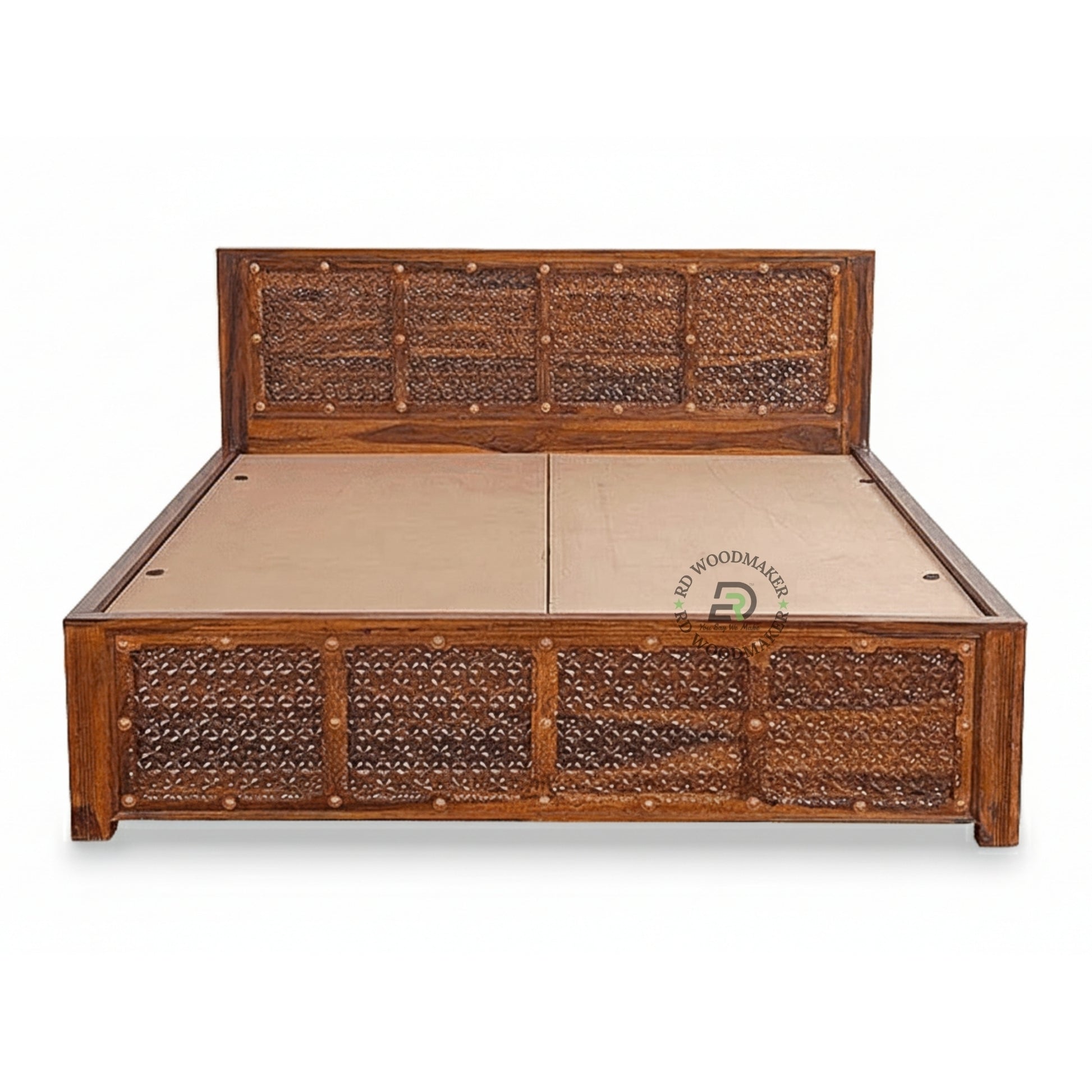 HANDCRAFTED JALI PANEL WOODEN BED