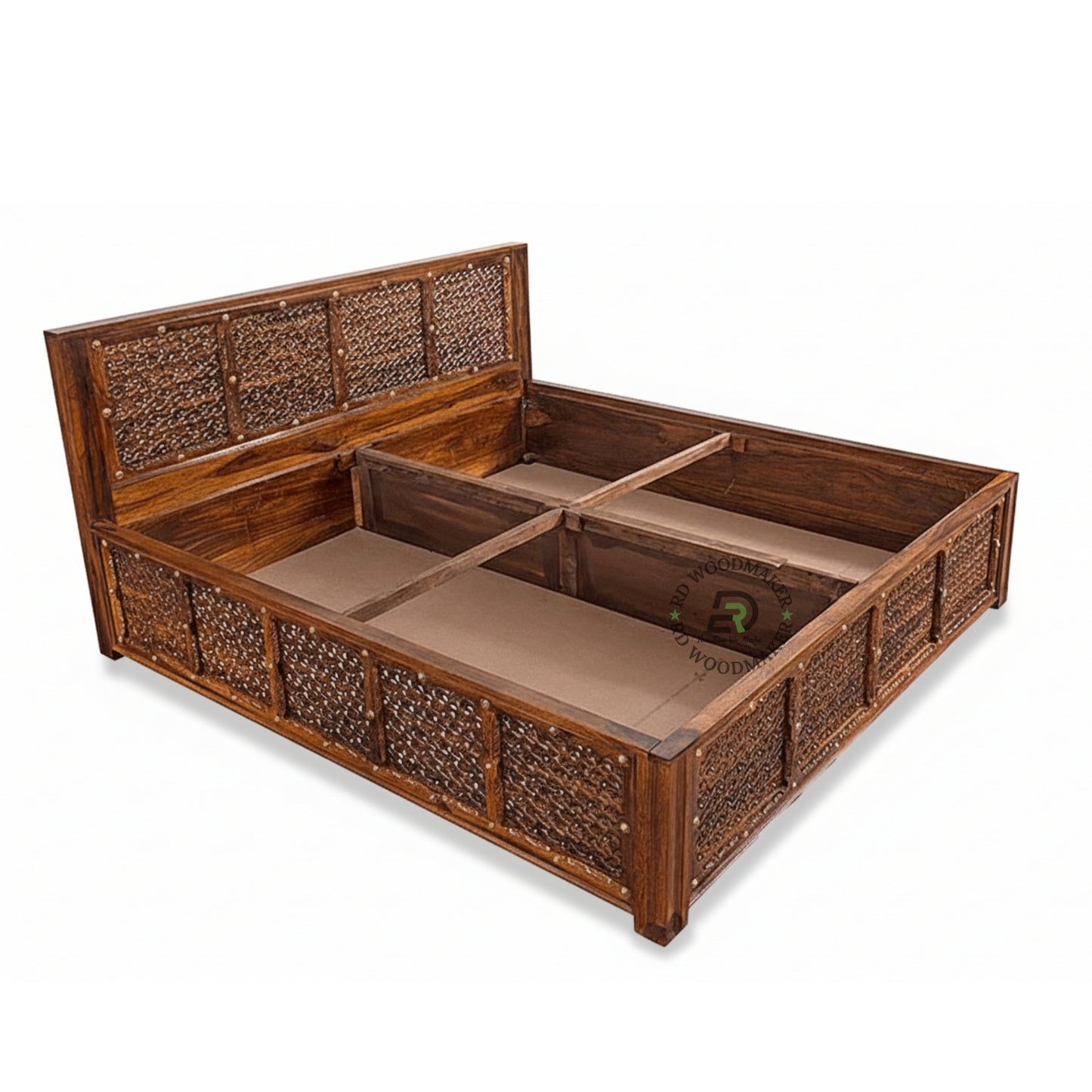 HANDCRAFTED JALI PANEL WOODEN BED