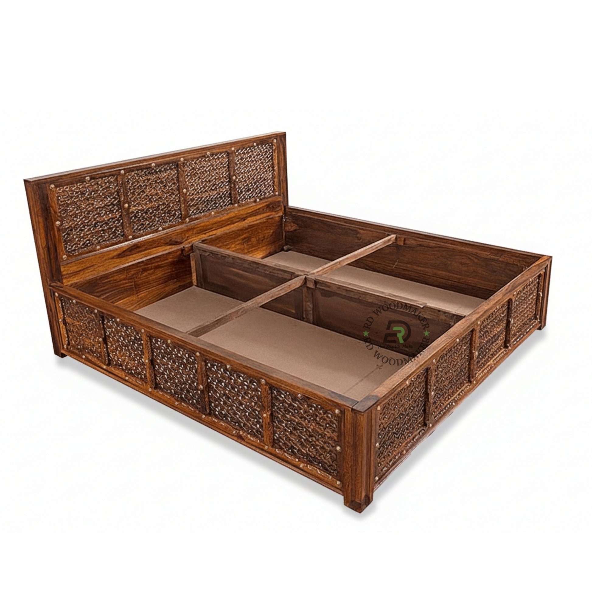 HANDCRAFTED JALI PANEL WOODEN BED