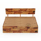 MODERN PATCHWORK WOODEN PLATFORM BED WITH MINIMAL HEADBOARD