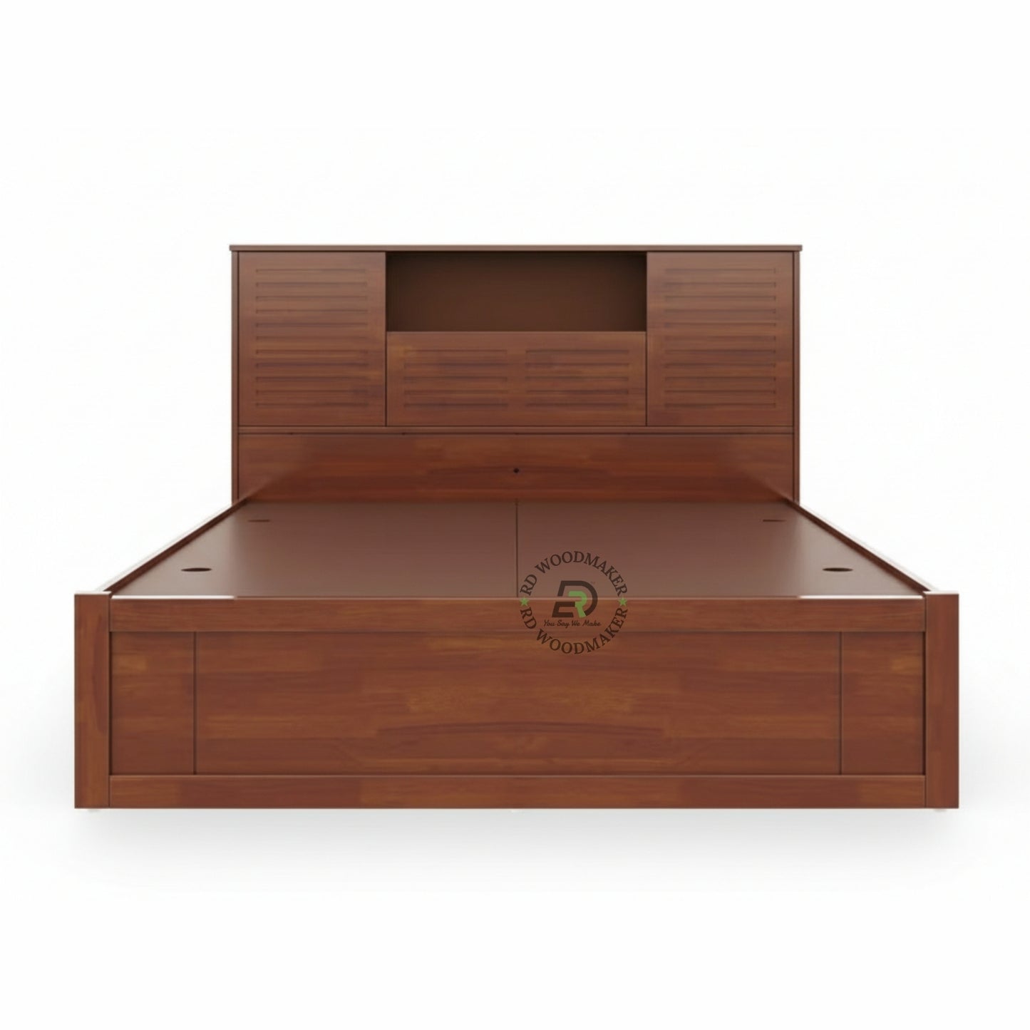 MODERN STORAGE WOODEN BED WITH PANEL HEADBOARD