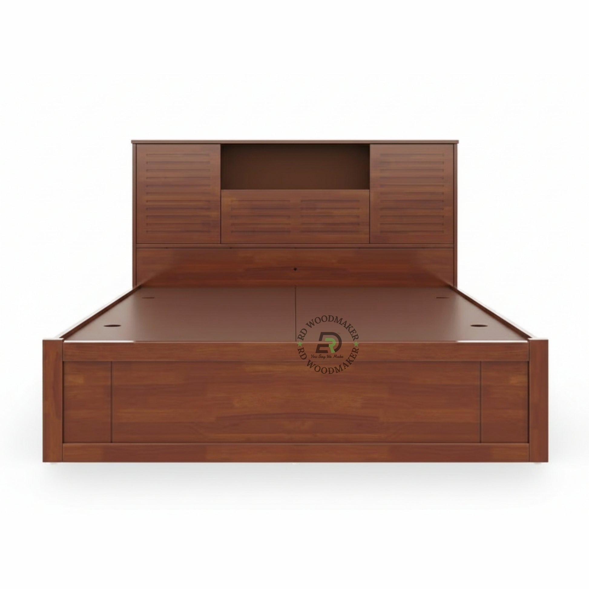 MODERN STORAGE WOODEN BED WITH PANEL HEADBOARD