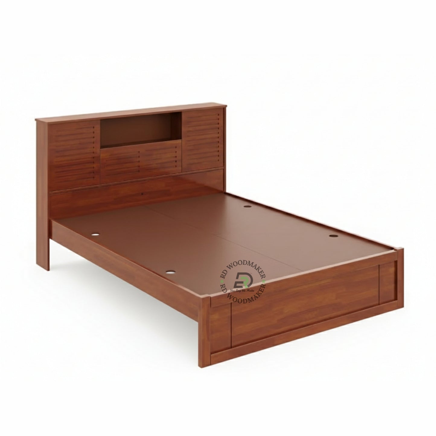 MODERN STORAGE WOODEN BED WITH PANEL HEADBOARD