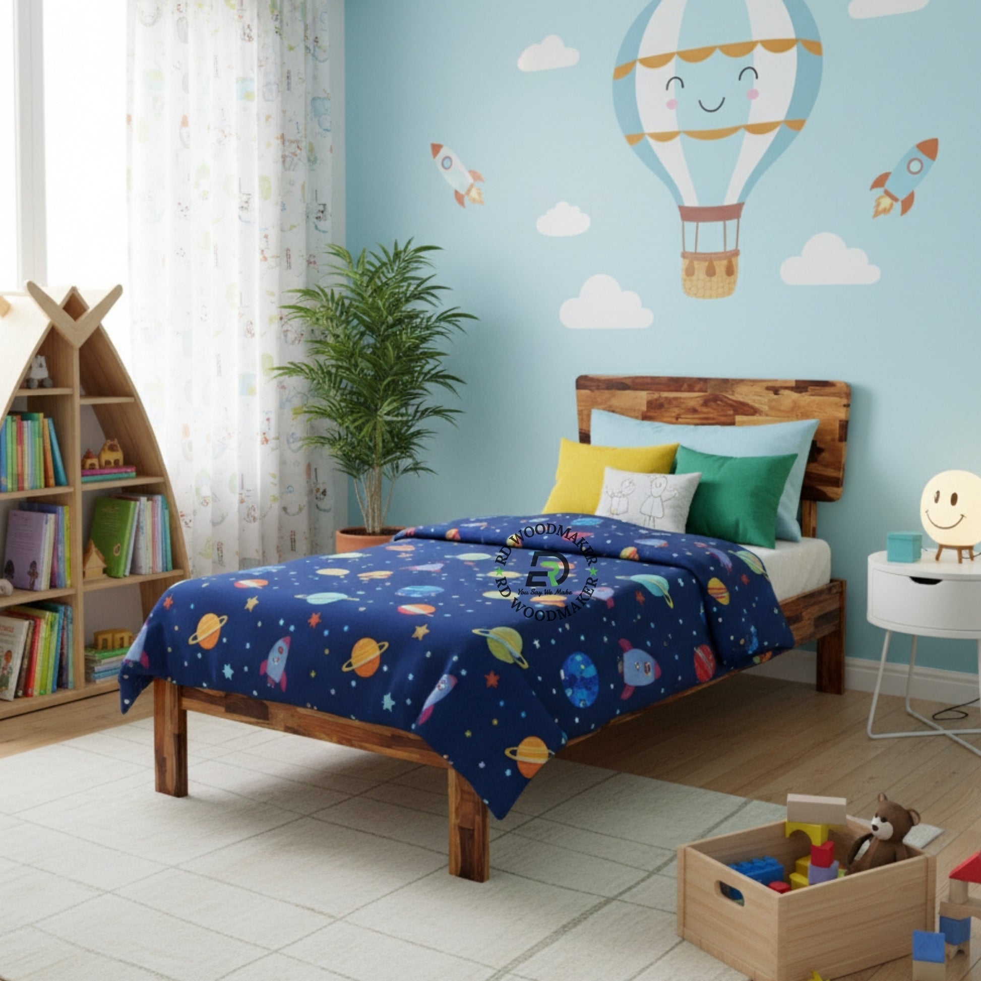 MINIMALIST SHEESHAM WOOD SINGLE BED