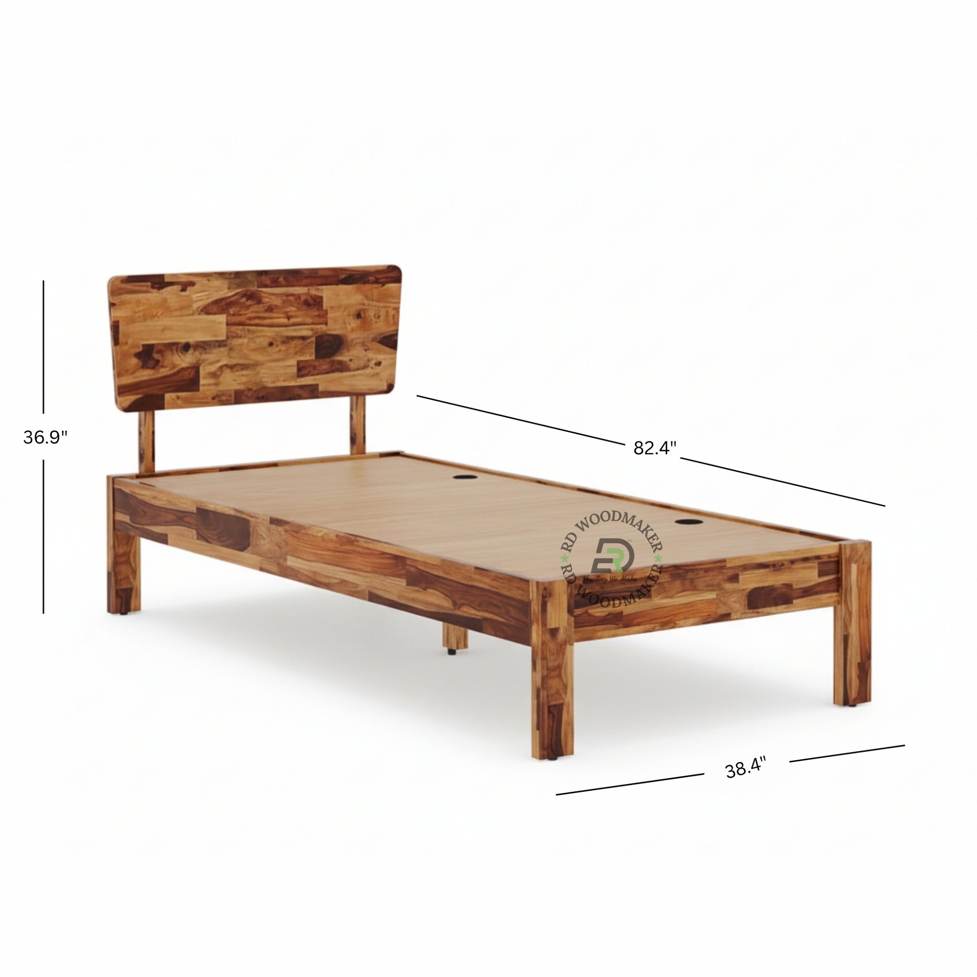MINIMALIST SHEESHAM WOOD SINGLE BED