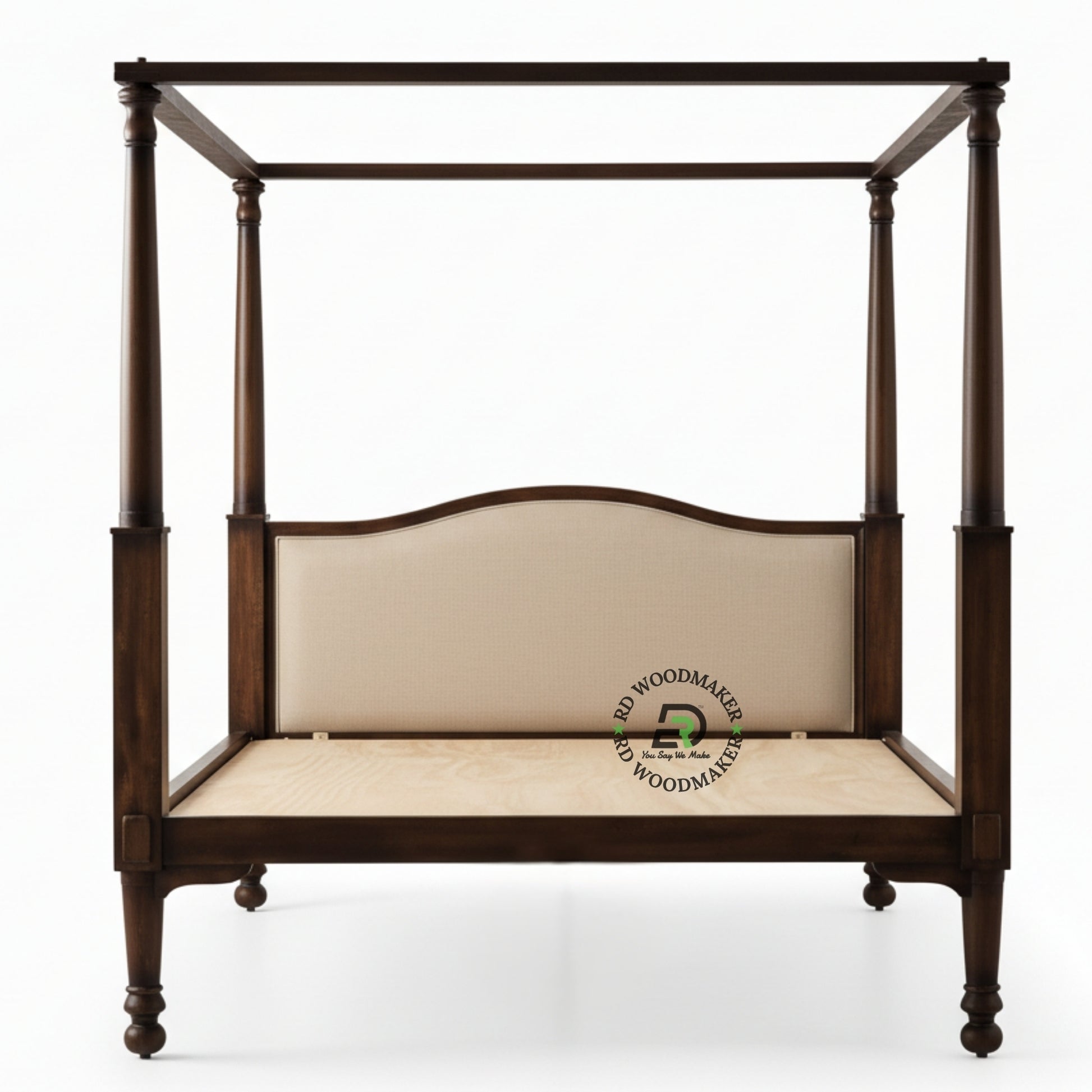 LUXURY DARK WOOD FOUR POSTER BED