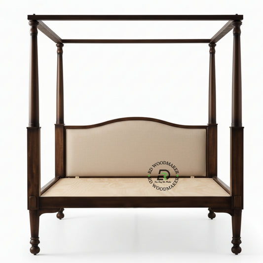 LUXURY DARK WOOD FOUR POSTER BED