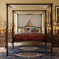 LUXURY DARK WOOD FOUR POSTER BED