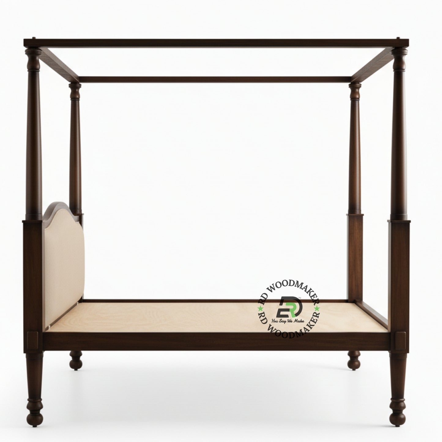 LUXURY DARK WOOD FOUR POSTER BED
