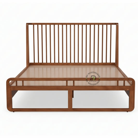 MODERN SLATTED WOODEN PLATFORM BED