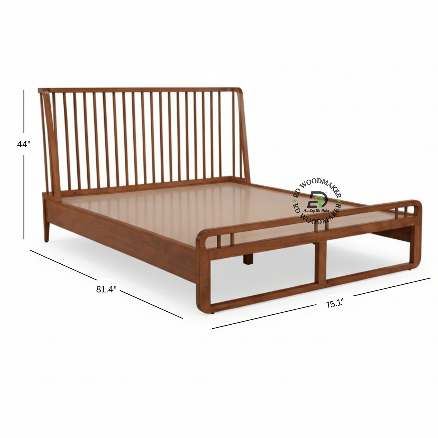 MODERN SLATTED WOODEN PLATFORM BED