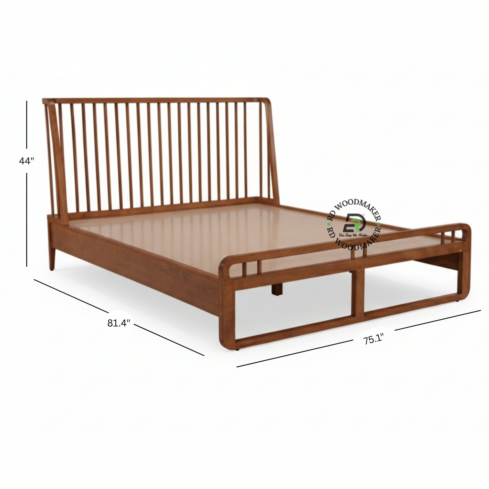 MODERN SLATTED WOODEN PLATFORM BED