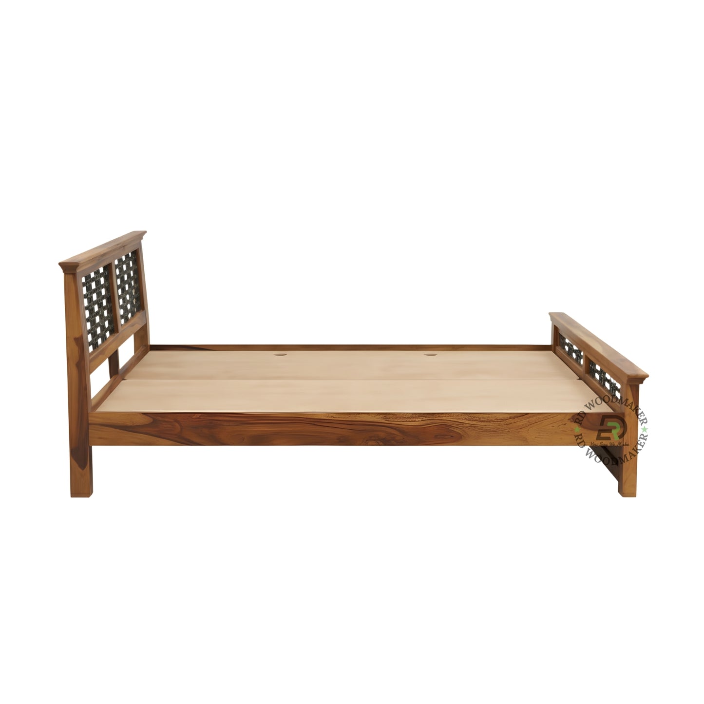 REGAL METAL INLAY WOODEN BED