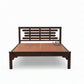 CONTEMPORARY DARK WOOD PLATFORM BED