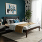 CONTEMPORARY DARK WOOD PLATFORM BED