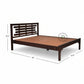 CONTEMPORARY DARK WOOD PLATFORM BED