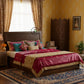 PREMIUM SOLID WOOD KING SIZE BED WITH GEOMETRIC HEADBOARD AND STORAGE