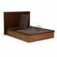 PREMIUM SOLID WOOD KING SIZE BED WITH GEOMETRIC HEADBOARD AND STORAGE