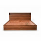  CONTEMPORARY WOODEN QUEEN SIZE BED WITH INBUILT STORAGE SHELF HEADBOARD