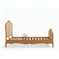  FRENCH PROVINCIAL SOLID WOOD CARVED BED WITH RATTAN CANE PANELS