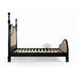 MODERN ASYMMETRICAL SOLID WOOD BED WITH CURVED CANE HEADBOARD