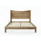 MINIMALIST NATURAL SOLID WOOD PLATFORM BED WITH CURVED HEADBOARD