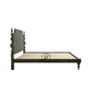 VINTAGE DARK WOOD BOBBIN POSTER BED WITH SHAPED HEADBOARD