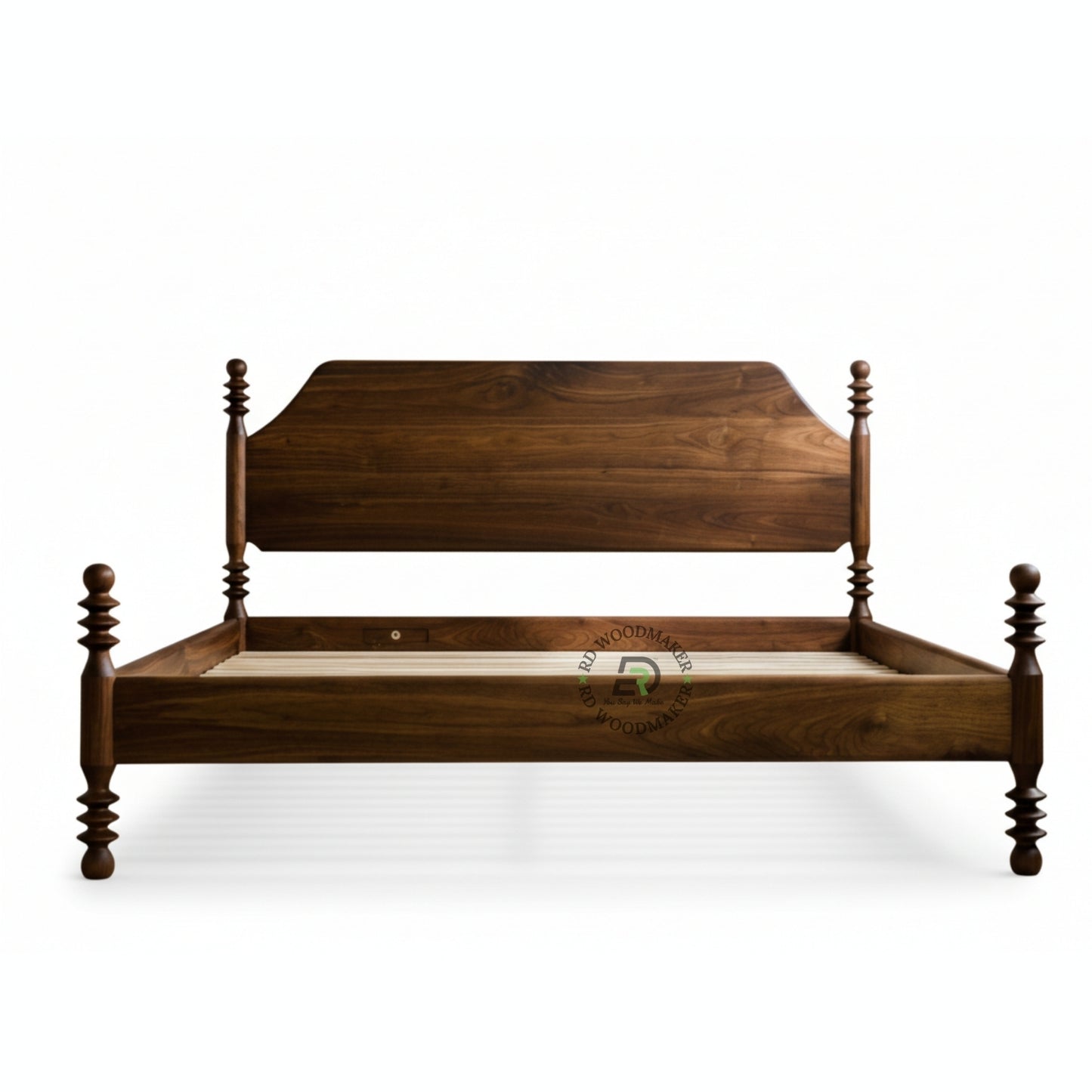  CLASSIC WALNUT SOLID WOOD SPINDLE POST BED