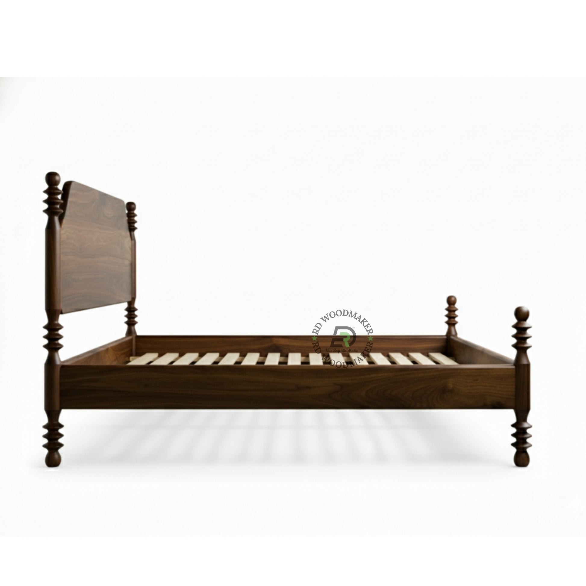  CLASSIC WALNUT SOLID WOOD SPINDLE POST BED