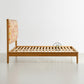 BOHO STYLE SOLID WOOD BED WITH PATCHWORK FLORAL UPHOLSTERED HEADBOARD