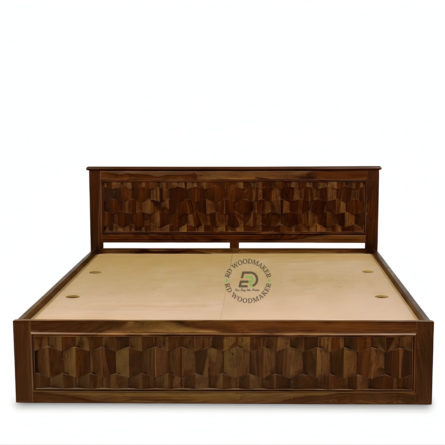 HEXA CARVE STORAGE WOODEN BED