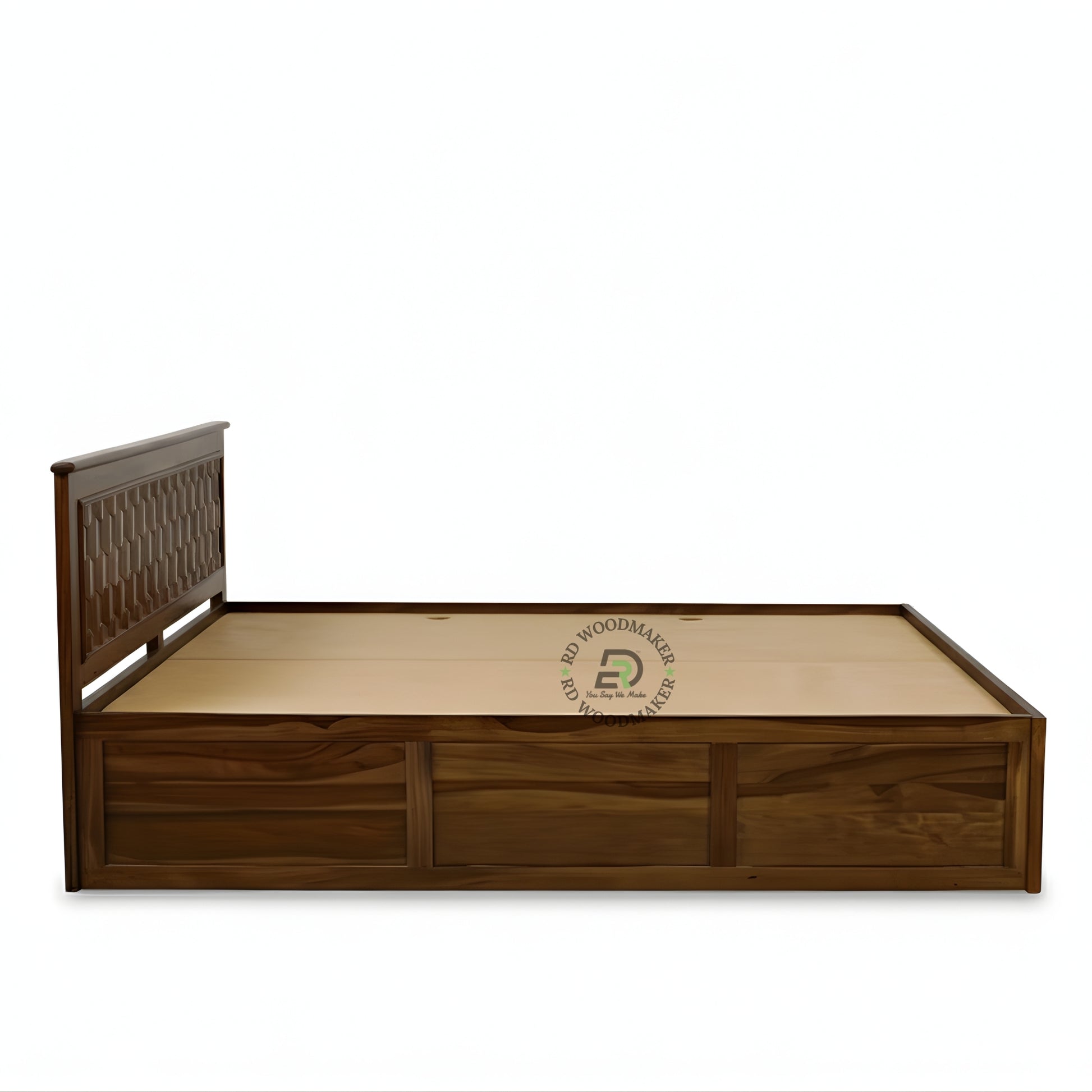 HEXA CARVE STORAGE WOODEN BED