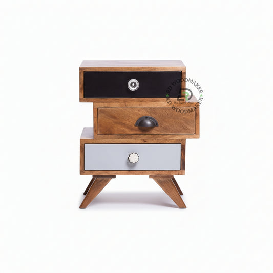 MODERN MULTI-DRAWER DESIGNER BEDSIDE TABLE