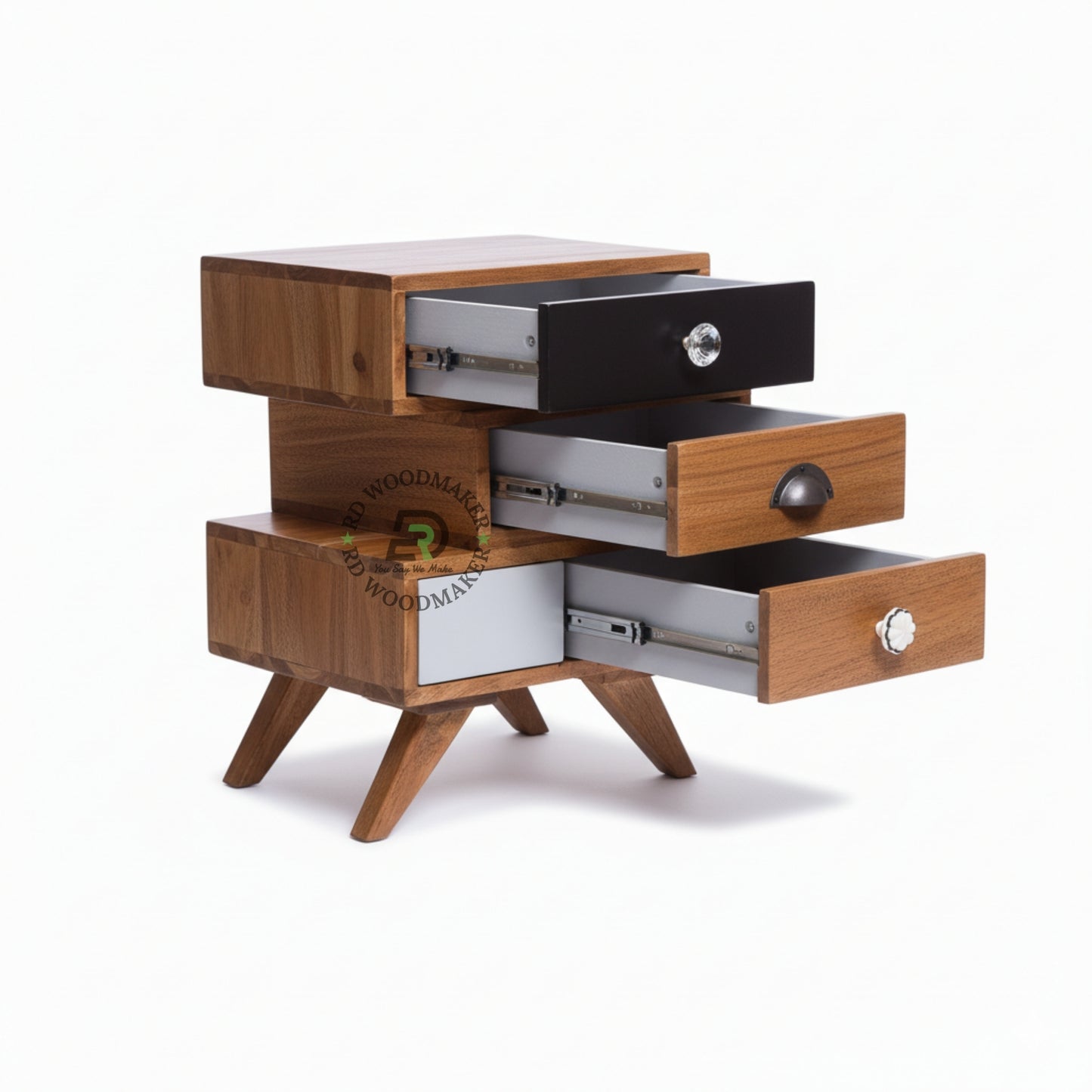 MODERN MULTI-DRAWER DESIGNER BEDSIDE TABLE