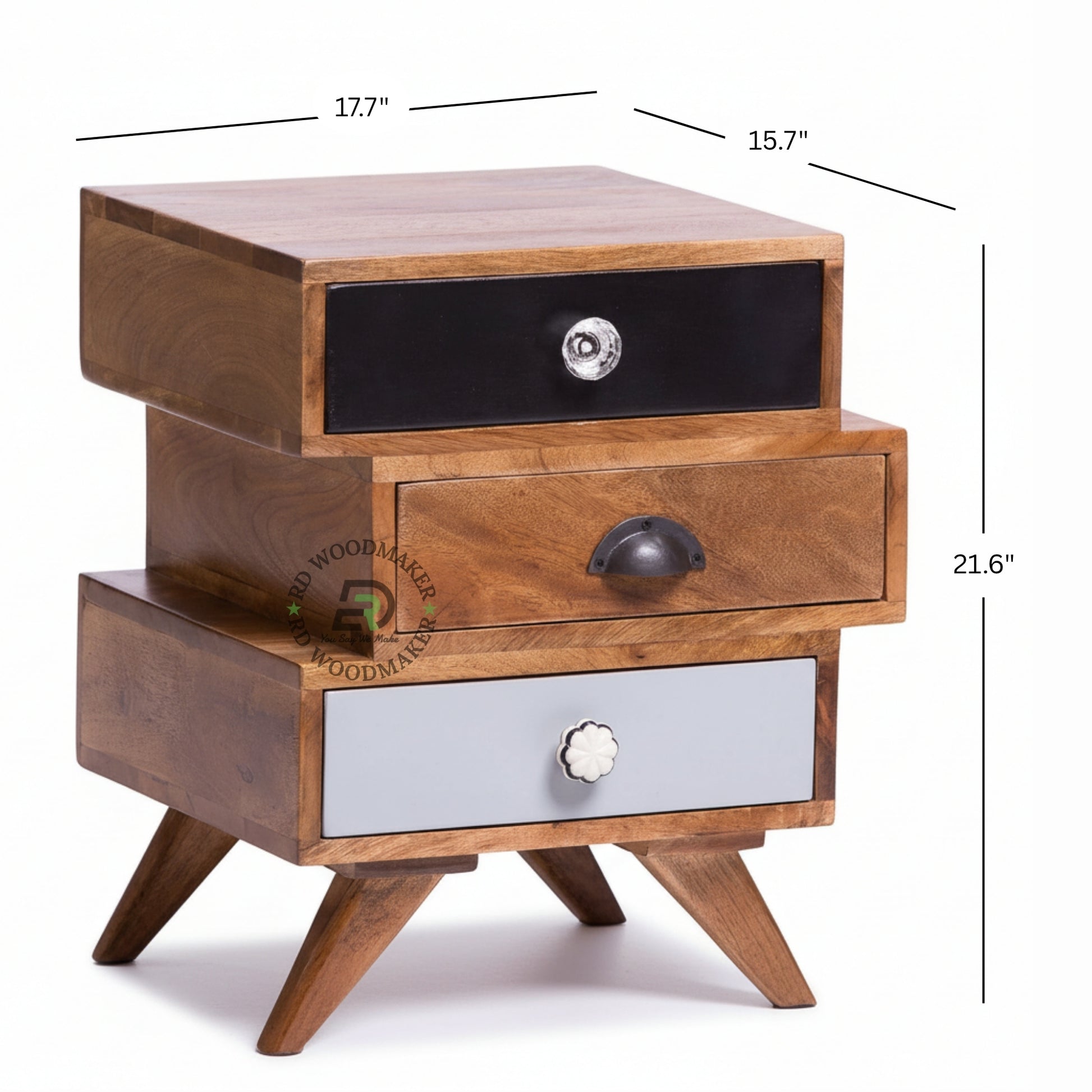 MODERN MULTI-DRAWER DESIGNER BEDSIDE TABLE