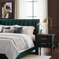 CLASSIC BLACK WOODEN BEDSIDE TABLE WITH 2 DRAWERS