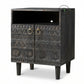HAND CARVED TRIBAL WOODEN BEDSIDE CABINET