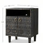 HAND CARVED TRIBAL WOODEN BEDSIDE CABINET
