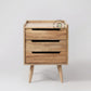 MODERN MINIMALIST WOODEN BEDSIDE TABLE WITH 3 DRAWERS