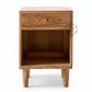 MODERN WOODEN BEDSIDE TABLE WITH DRAWER AND OPEN SHELF
