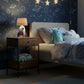 MODERN INDUSTRIAL WOODEN BEDSIDE TABLE WITH METAL FRAME