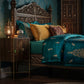 LUXURY WOODEN BEDSIDE TABLE WITH GOLD METAL FRAME
