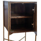 LUXURY WOODEN BEDSIDE TABLE WITH GOLD METAL FRAME
