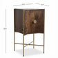 LUXURY WOODEN BEDSIDE TABLE WITH GOLD METAL FRAME

