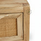 BOHO CANE WOODEN BEDSIDE TABLE WITH GOLD METAL BASE