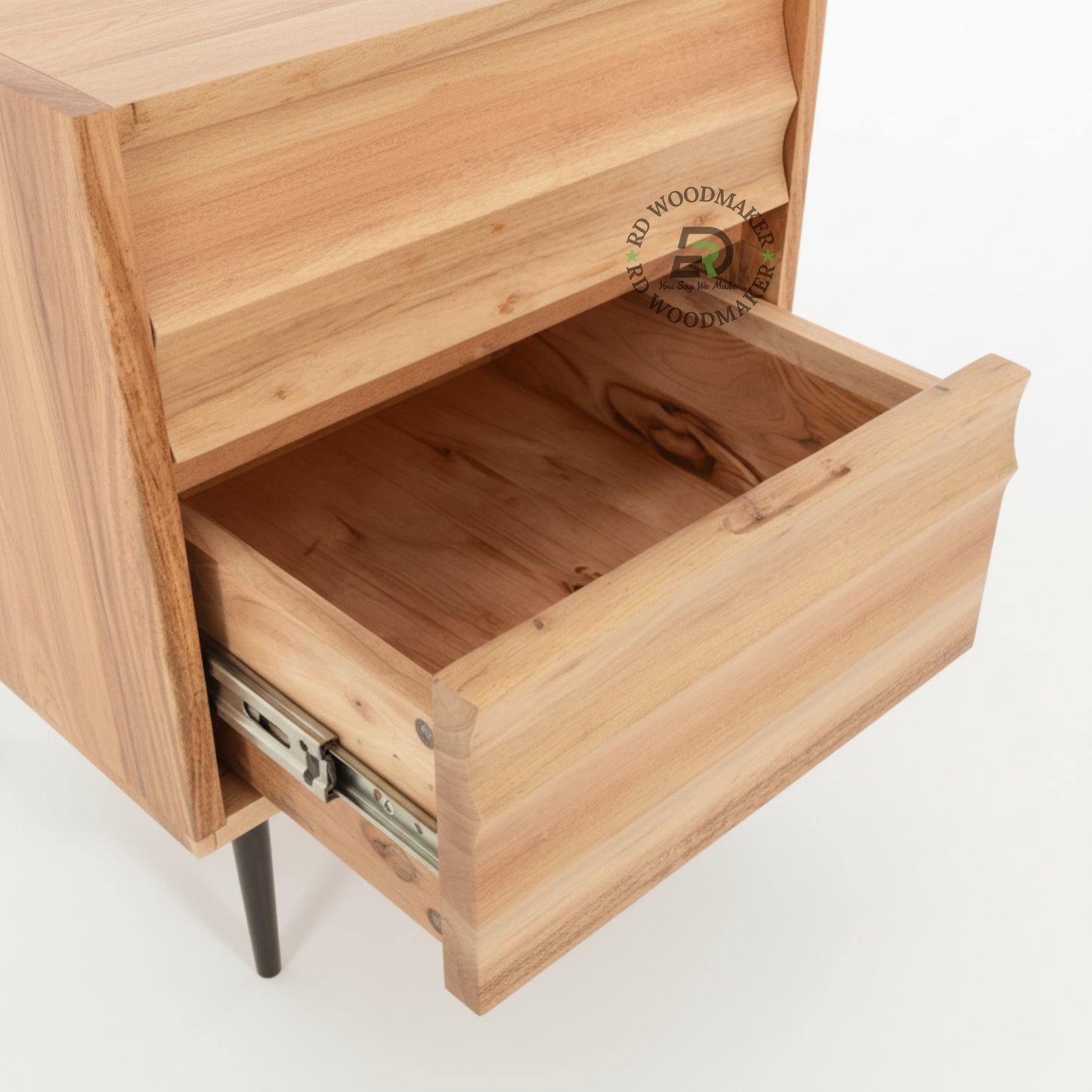 MODERN TWO DRAWER WOODEN BEDSIDE TABLE
