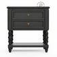 ROYAL BLACK WOODEN BEDSIDE TABLE WITH STORAGE SHELF