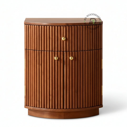 FLUTED CURVE BEDSIDE