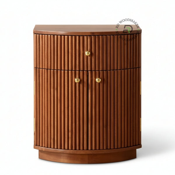 FLUTED CURVE BEDSIDE